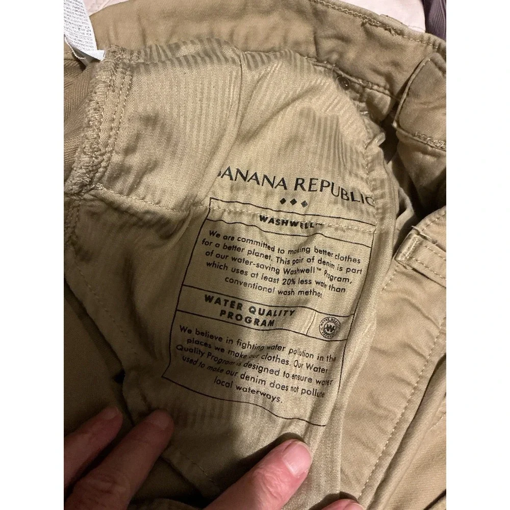 Banana Republic Travel Jean Khaki Tan Straight Leg 34x30 Athletic Fit